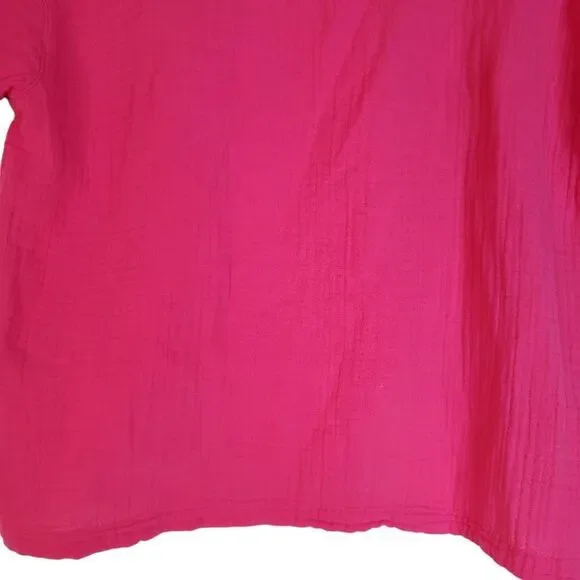 Xirena Avery 100% Cotton Gauze Muslin Top Hot Pink Size‎ M - Picture 7 of 13